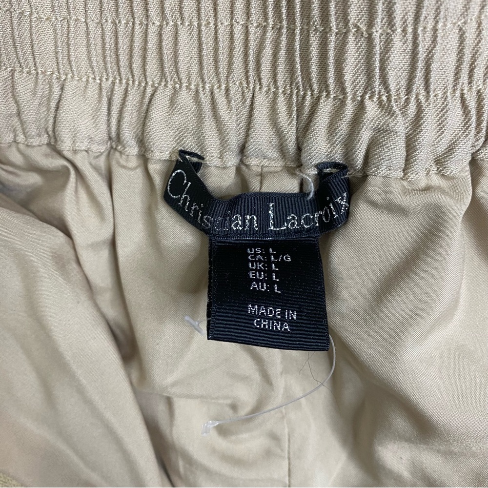 Christian Lacroix : size : L : light cream tan high-rise wide leg trouser pants - Picture 8 of 9